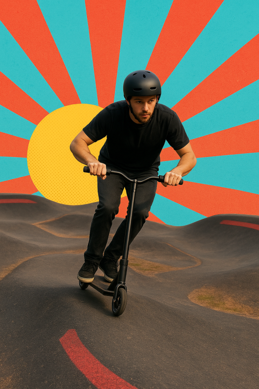 jeune-homme-sur-trottinette-dans-un-pump-track